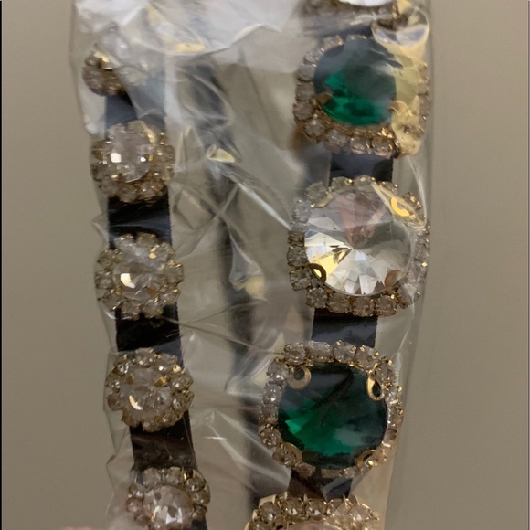 Double Layer Rhinestones Clear & Green 💚 Stunning Headband 🤍💚🤍 - Picture 7 of 8